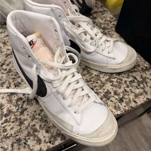 Nike Women's Mid 77 Blazer White and Black High-Top Sneakers